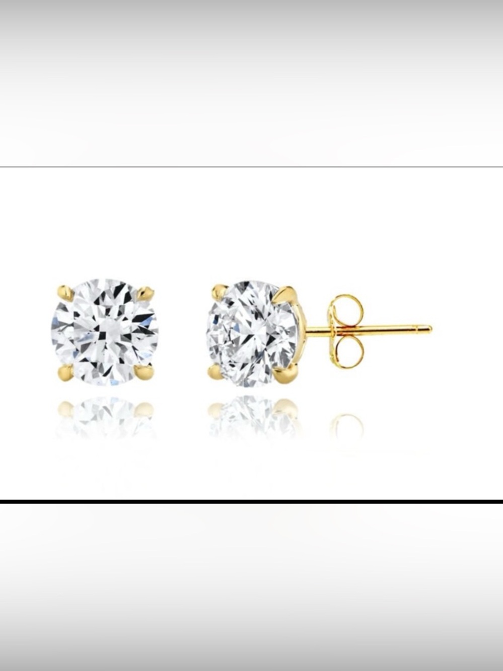 14K Moissanite Solitaire Stud Earrings